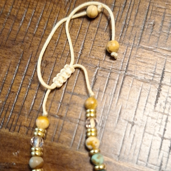 Gemstone Beaded Bracelet with Cross Charm - Picture 4 of 6